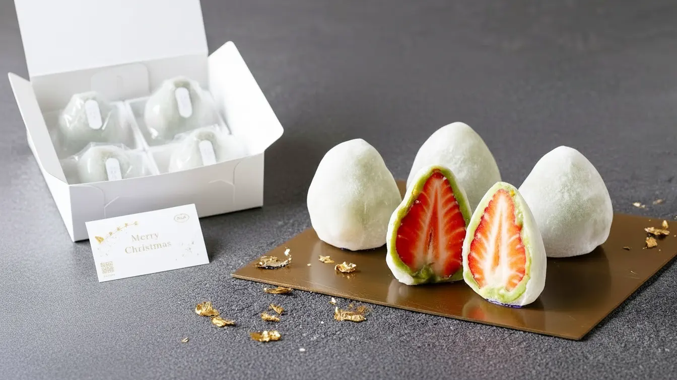 萌え断の元祖が贈る！弁才天「クリスマスいちご大福」のピスタチオ革命