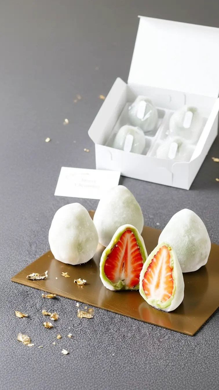 萌え断の元祖が贈る！弁才天「クリスマスいちご大福」のピスタチオ革命